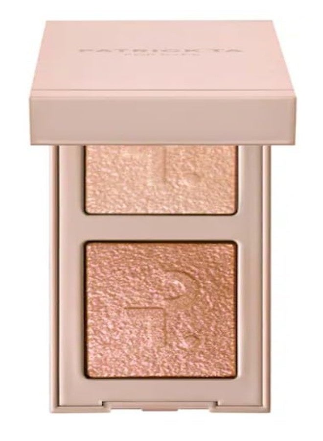 PATRICK TA Major Dimensions Eye Illusions Eyeshadow Duo, Talk to My Team, Champagne Sparkle/Pink top Sparkle - Image 1